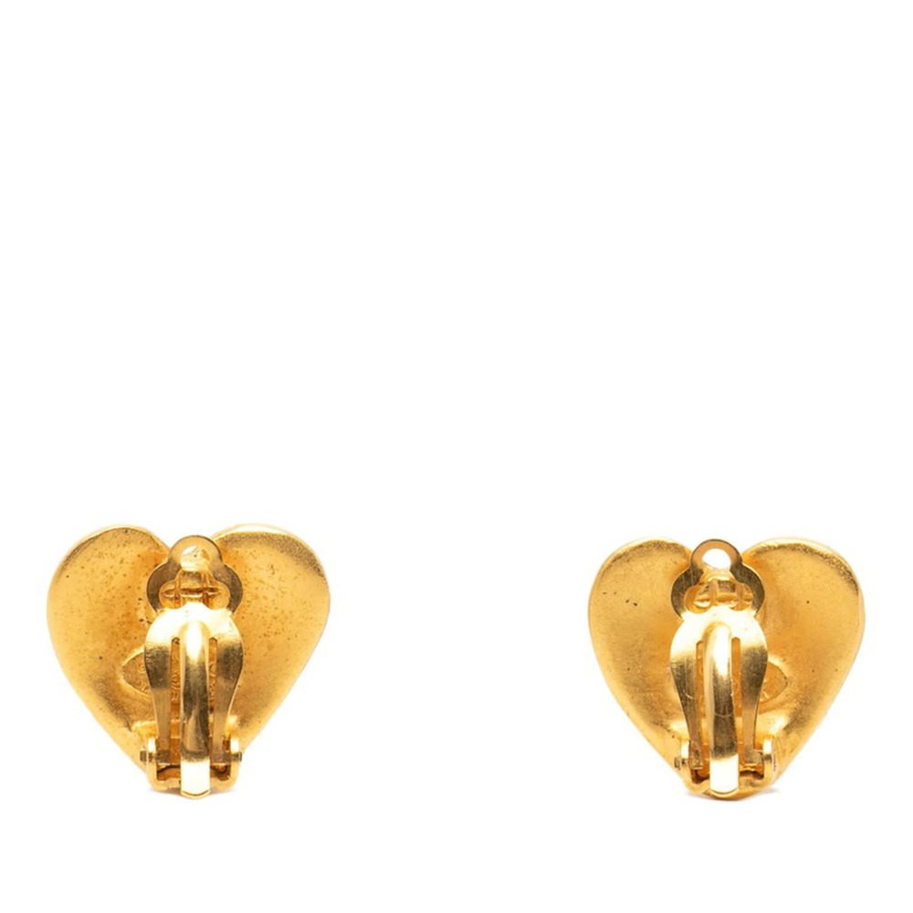 CHANEL Authentic Vintage Gold Logo Earrings - Picture 2 of 3